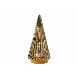 Kerstboom Lines Antique Led Excl. 3xaaa Batt 8x8xh19,5cm Glas 