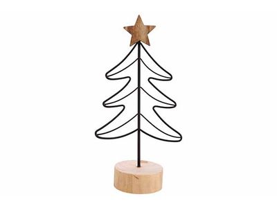 Kerstboom Wood Base Zwart 10x10xh20cm Me Taal