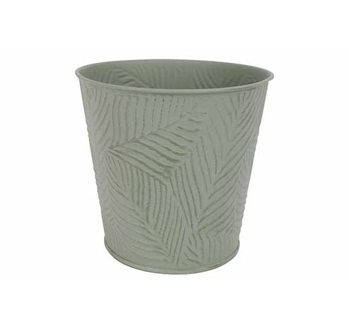 Cachepot Leaves Vert 15,5x11,5xh14,7cm R Ond Conique Metal  Cosy @ Home