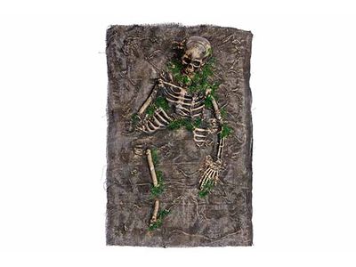 Skelet In Ground Zwart 90x57xh10cm Kunst Stof