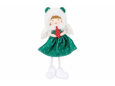 Hanger Angel Girl Groen Wit  10x4xh15c M Polyester