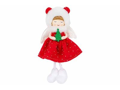 Hanger Angel Girl Rood Wit 10x4xh15cm Po Lyester