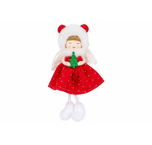 Hanger Angel Girl Rood Wit 10x4xh15cm Po Lyester  Cosy @ Home