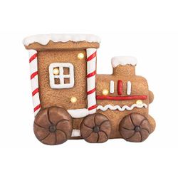 Kersttrein Cookie  Led Excl 3xaaa Batt B Ruin 38x19xh30cm Keramiek 