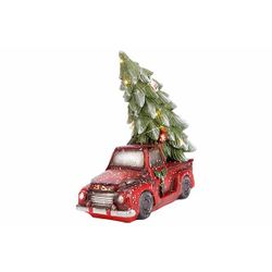 Auto Xmas Tree Led Excl 3xaaa Batt Rood Groen 32x16xh31cm Keramiek 