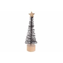 Cosy @ Home Arbre De Noël Loop Wood Base Noir 10x10x H27cm Metal 