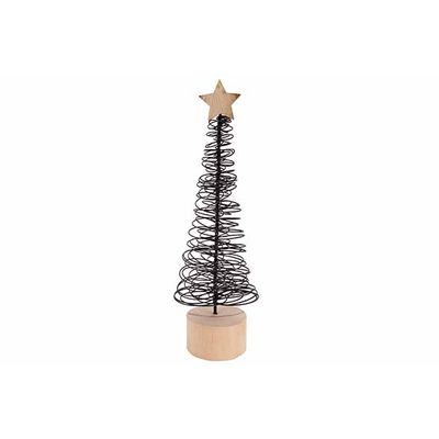 Arbre De Noël Loop Wood Base Noir 10x10x H27cm Metal  Cosy @ Home