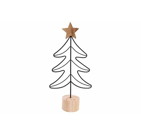 Kerstboom Wood Base Zwart 14x6xh25cm Met Aal  Cosy @ Home