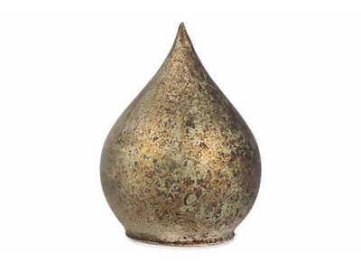 Lampe Led Drop Antique Vert 12x12xh15cm Verre Excl 3 Piles Aaa