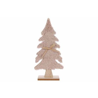 Arbre De Noël Fur Beige 15x5xh31cm Bois   Cosy @ Home