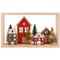 Tafereel Houses Incl. 2xcr2032 Batt Rood  16x6xh18cm Rechthoek Hout 