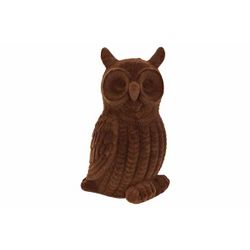 Cosy @ Home Uil Flocked Bruin 14x22xh11cm Kunststof  