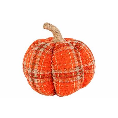 Citrouille Checkers Orange 15x15xh13cm T Extile  Cosy @ Home