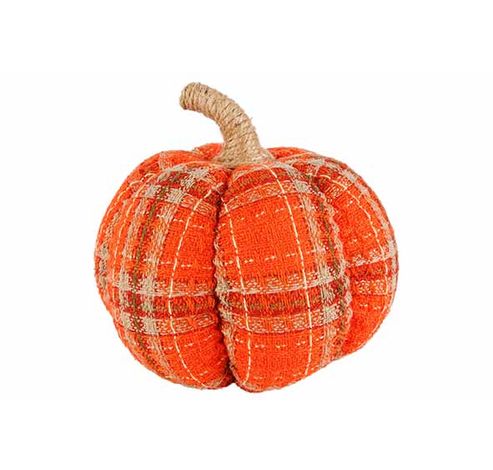 Citrouille Checkers Orange 15x15xh13cm T Extile  Cosy @ Home