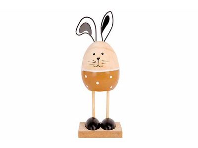 Konijn Metal Ears On Stander Camel 6x5,3 Xh18cm Langwerpig Hout