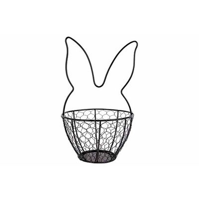 Panier Rabbit Ears Noir 13,5x13,5xh22cm Rond Metal  Cosy @ Home