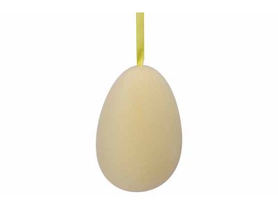 Paasei Hanger Flocked Geel 13x13xh20cm K Unststof