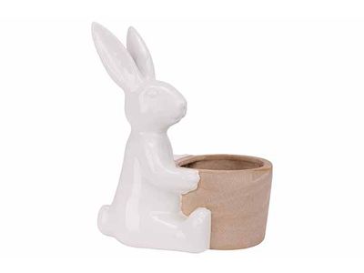 Konijn Rough Fl Pot Wit 19,2x12,7xh23,8c M Andere Porselein
