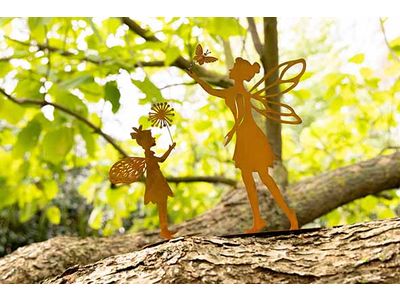 Beeld Fairy With Butterfly Roest 15x5xh2 9cm Andere Metaal
