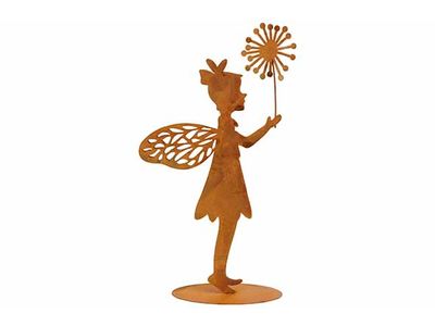 Beeld Fairy Standing Holding Flower Roes T 9,5x4xh19cm Andere Metaal