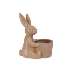 Cosy @ Home Lapin Rough Fl Pot Taupe 19,2x12,7xh23,8 Cm Autre Porcelaine 