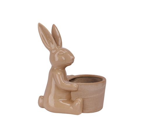 Lapin Rough Fl Pot Taupe 19,2x12,7xh23,8 Cm Autre Porcelaine  Cosy @ Home