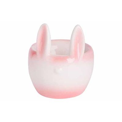 Eierdopje Rabbit Ears Roze 7x6,5xh8cm Ro Nd Dolomiet 