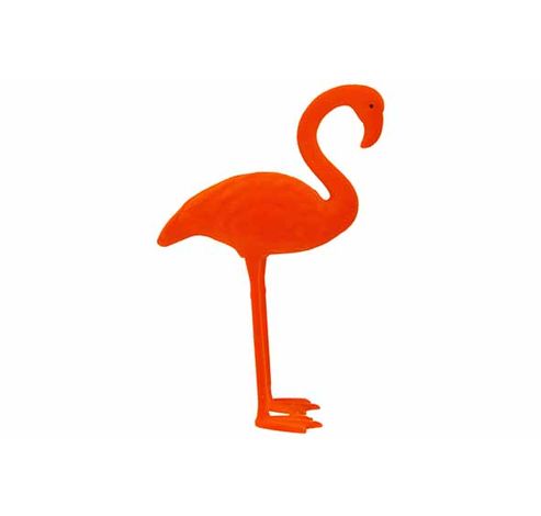 Flamingo Flocked Orange 21x7xh28cm Plast Ic  Cosy @ Home