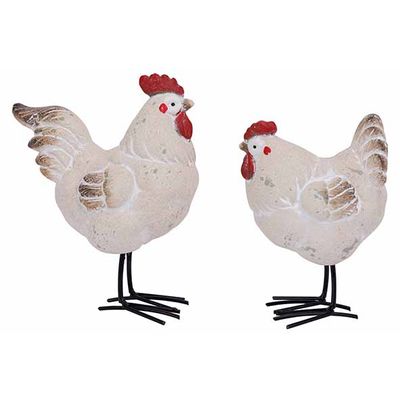 Poule Metal Feet Creme 15x8xh17,7cm Allo Nge Dolomite  Cosy @ Home