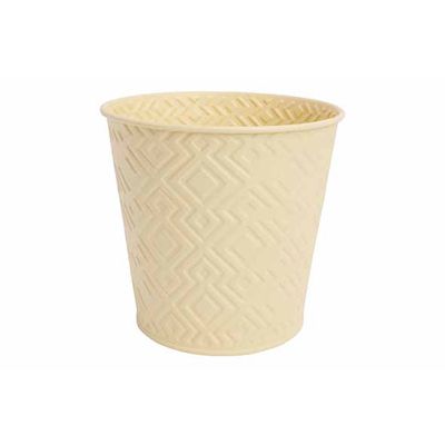 Cachepot Stylish Jaune 16x11,5xh14,7cm R Ond Conique Metal  Cosy @ Home