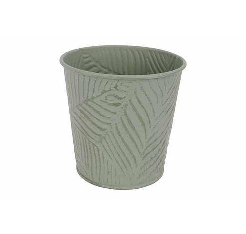 Cachepot Leaves Vert 11x8,2xh10,6cm Rond  Conique Metal  Cosy @ Home