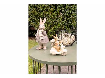 Konijn Ass2 Boy-girl Scarf Wit Bruin 10x 10xh24cm Andere Polyresin