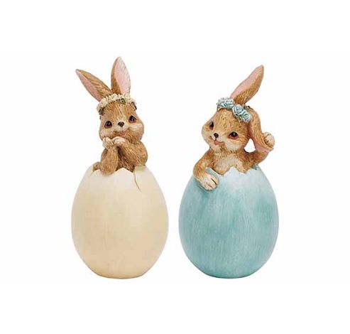 Lapin In Egg Ass2 Multi-colore 5,5x5,5xh 12,5cm Allonge Polyresine  Cosy @ Home