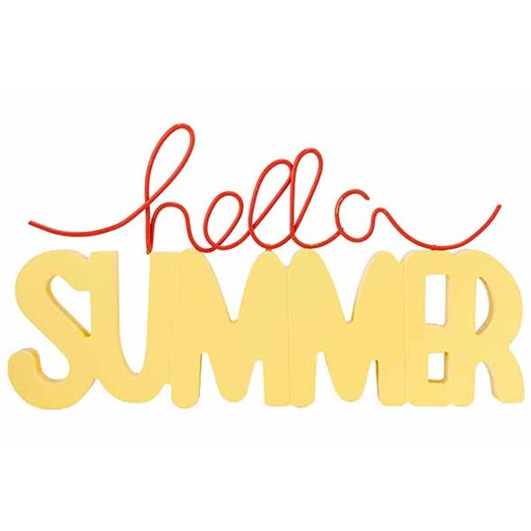 Cosy @ Home Letterdeco Hello Summer Geel 26x2xh14cm Mdf