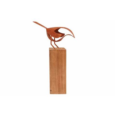 Oiseau Silhouette On Wooden Cube Rouille  15,9x7,7xh27,5cm Autre Metal  Cosy @ Home