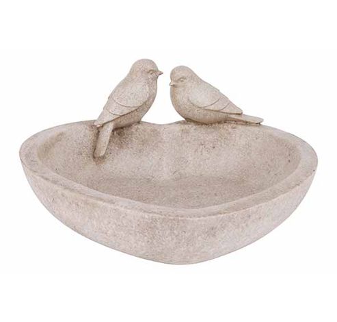 Oiseau Bath Love Birds Creme 23,3x23,6xh 10,7cm Coeur Polyresine  Cosy @ Home