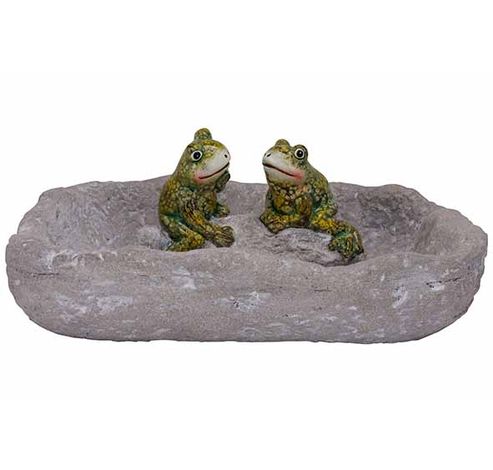 Coupe Birdbath 2 Glazed Frogs Gris 34,3x 26,1xh14,7cm Rectangle  Cosy @ Home