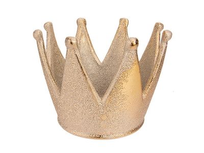 Kroon Goud 14,5x14,5xh10,6cm Rond Conisc H Keramiek