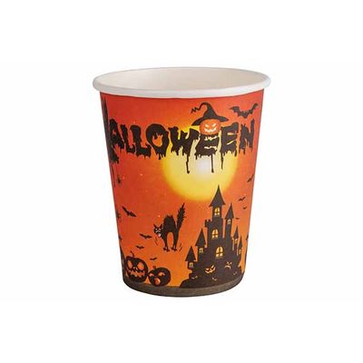 Gobelet Set12 Halloweendeco Noir Orang E 7x7xh9cm Carton 