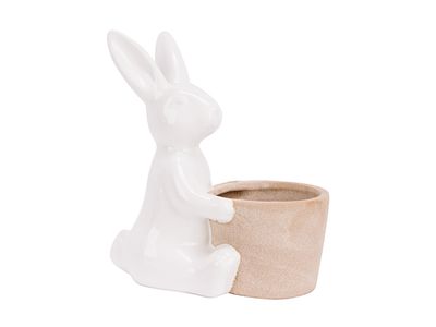 Konijn Rough Fl Pot Wit 11,8x11,5xh18,7c M Andere Porselein