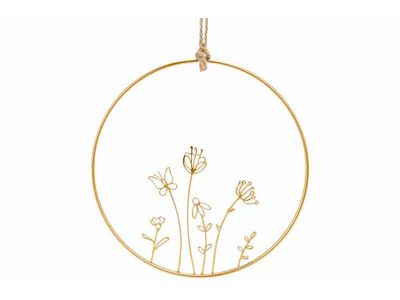 Hanger Flowers - Butterfly Goud 20x,5xh2 0cm Rond Metaal