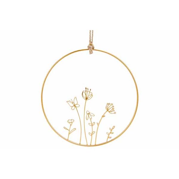 Hanger Flowers - Butterfly Goud 20x,5xh2 0cm Rond Metaal 