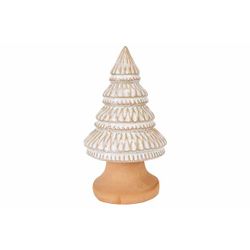 Kerstboom Glazed Tc Foot Beige 7,4x7,4xh 12,8cm Rond Keramiek 