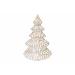 Cosy @ Home Kerstboom Glazed Tc Foot Beige 12,7x12,7 Xh18cm Rond Keramiek 