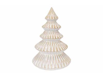 Kerstboom Glazed Tc Foot Beige 12,7x12,7 Xh18cm Rond Keramiek