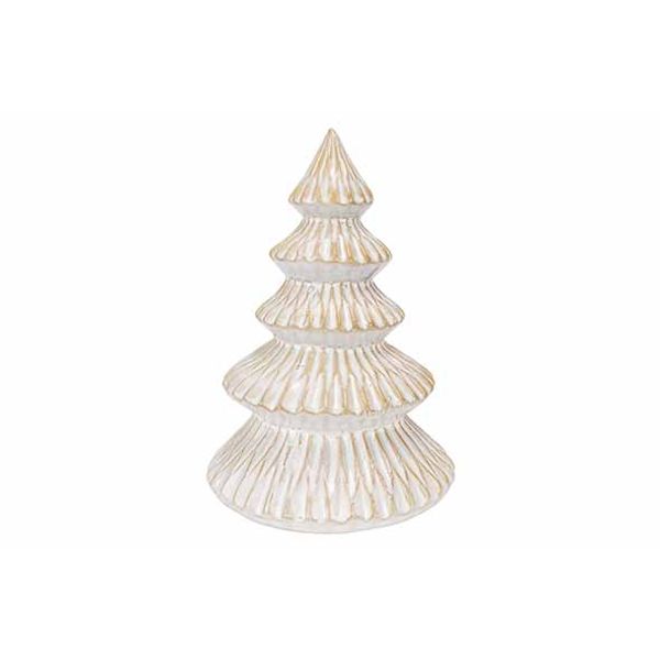 Kerstboom Glazed Tc Foot Beige 12,7x12,7 Xh18cm Rond Keramiek 