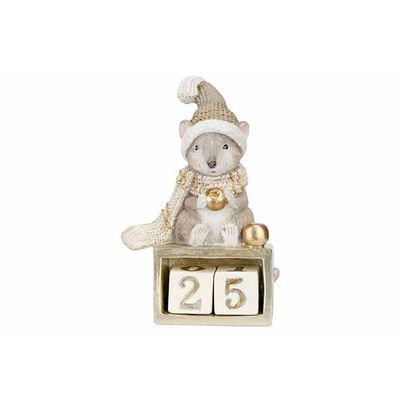 Muis Calendar Groen 9,1x5,6xh14,3cm Ande Re Polyresin  Cosy @ Home