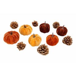 Cosy @ Home Citrouille Set12 Mix Pine Cones Brun 15x 15xh15cm Plastic 