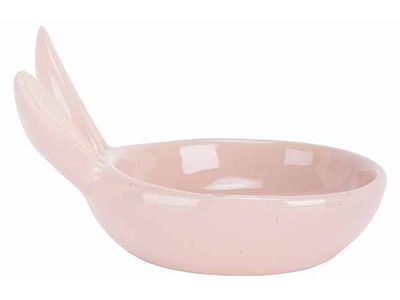 Schaaltje Rabbit Ears Cream Outline Lila  16x11xh9,8cm Ovaal Dolomiet