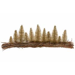 Kerststuk Glitter Trees Goud 55x6xh18cm  